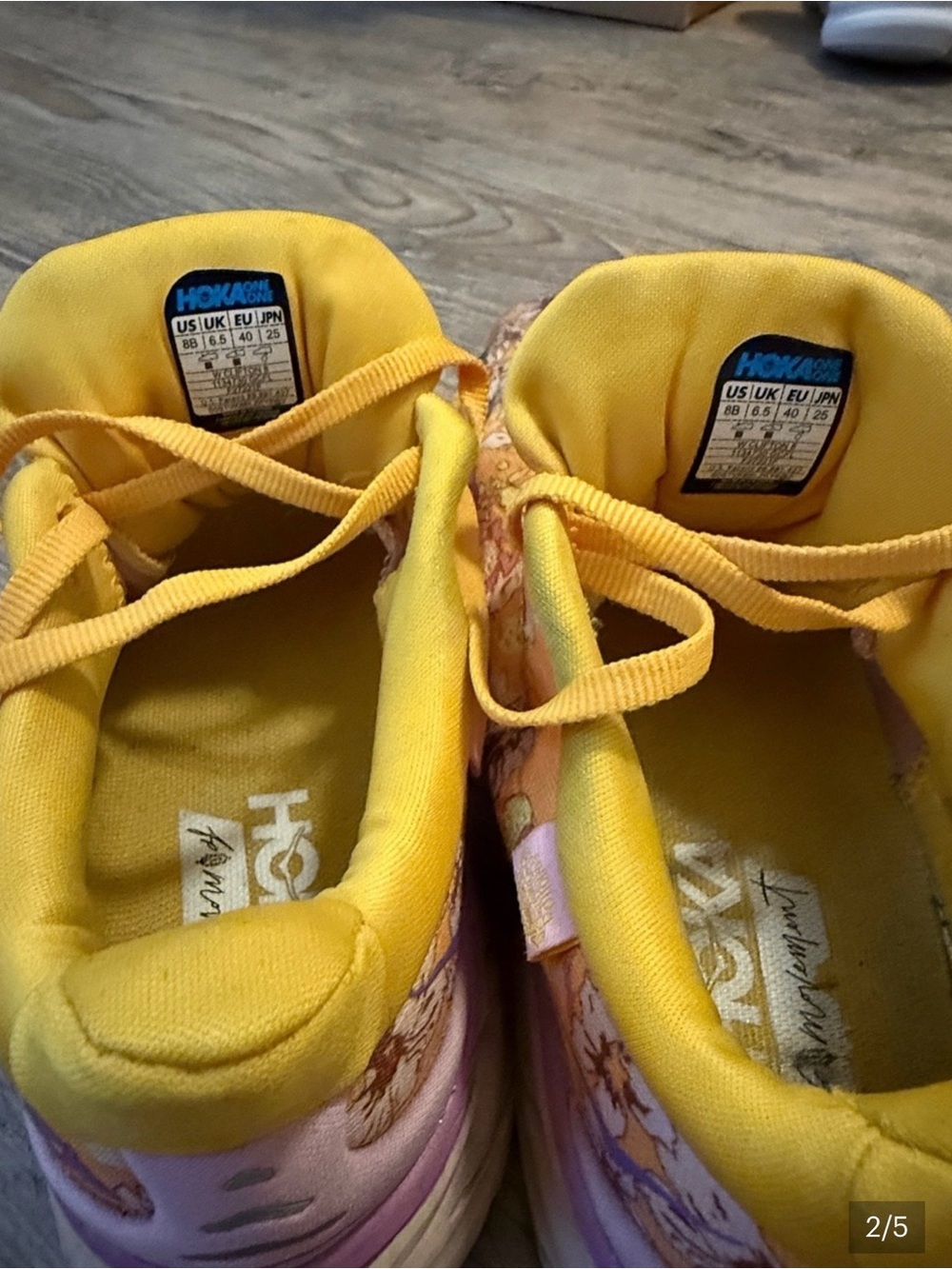 HOKA ONE CLIFTON 8 X FREE PEOPLE MOVEMENT Floral Athletic Sneakers. - Picture 3 of 4